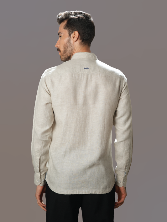 Beige Pure Linen Shirt