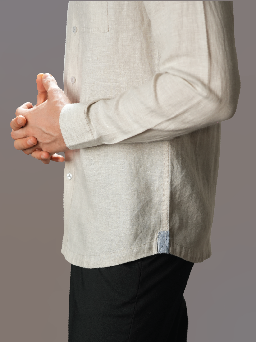 Beige Pure Linen Shirt