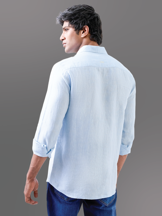 Classic Blue Solid Pure Linen Shirt