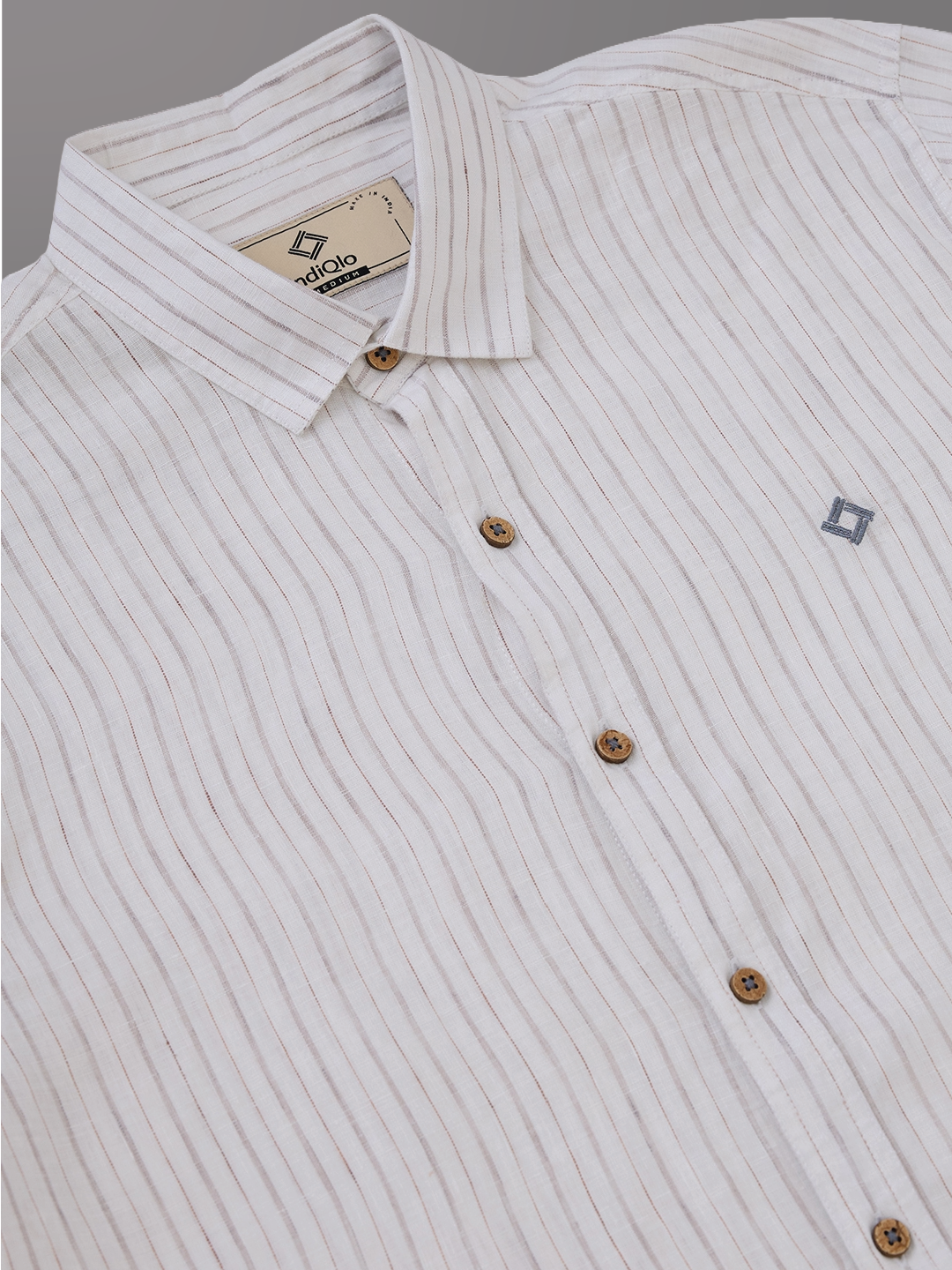 White Stripe Pure Linen Shirt