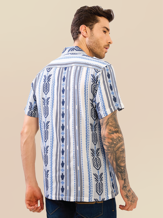 Blue Solid Handloom Cotton Shirt