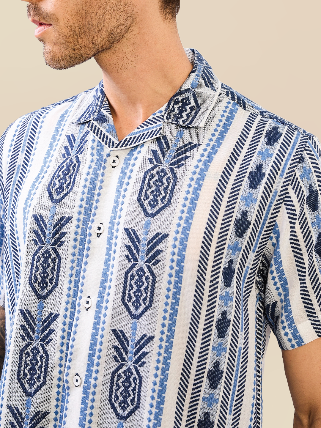 Blue Solid Handloom Cotton Shirt