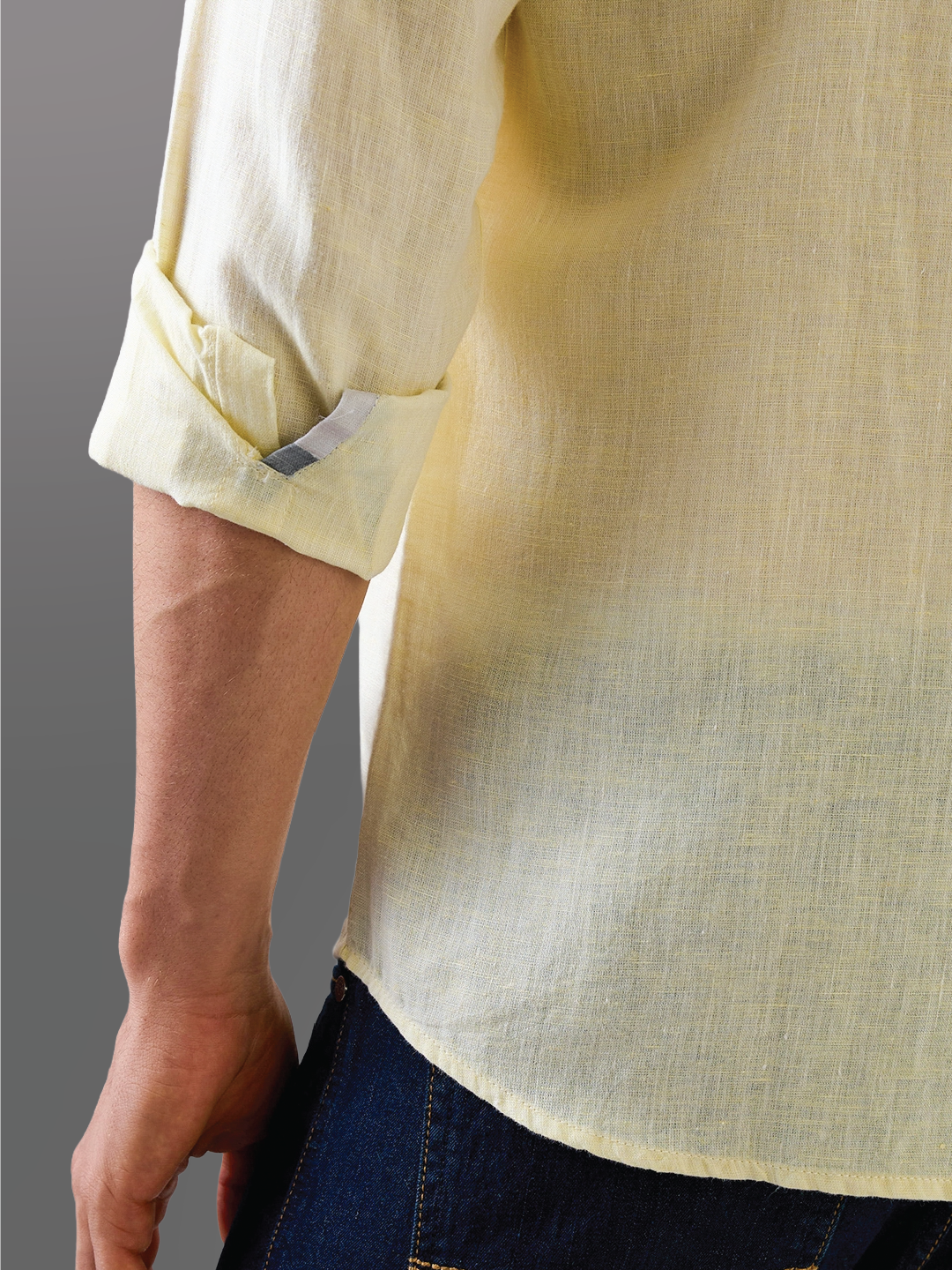 Yellow Solid Pure Linen Shirt