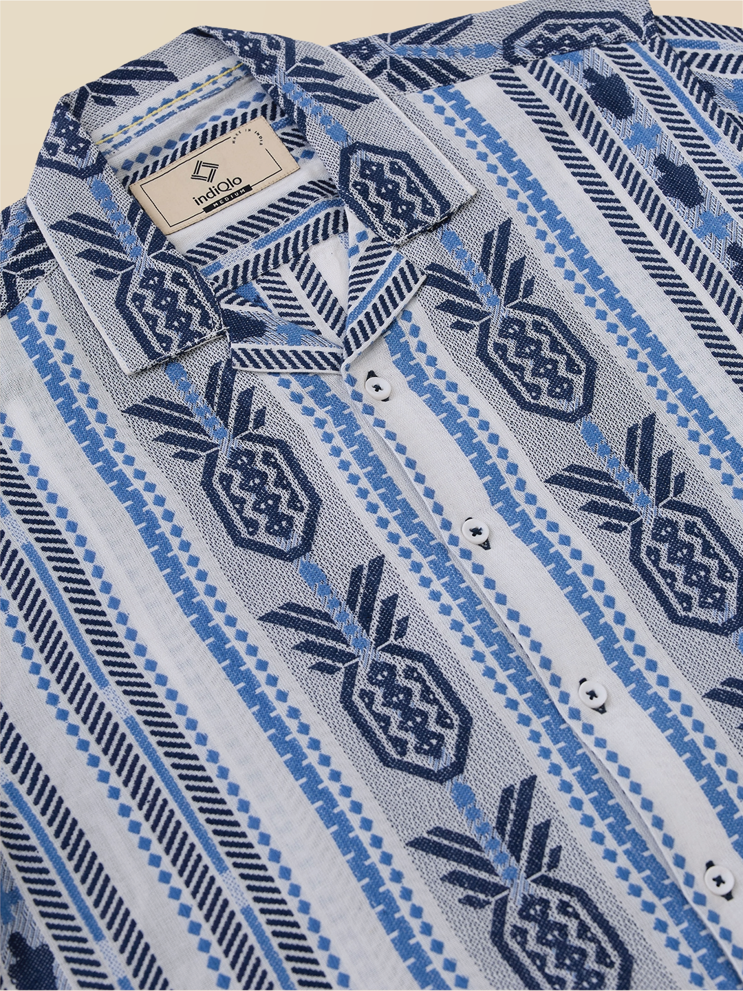 Blue Solid Handloom Cotton Shirt