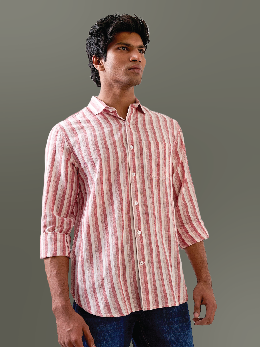 Brick Red Solid Lightweight Handloom Shirt