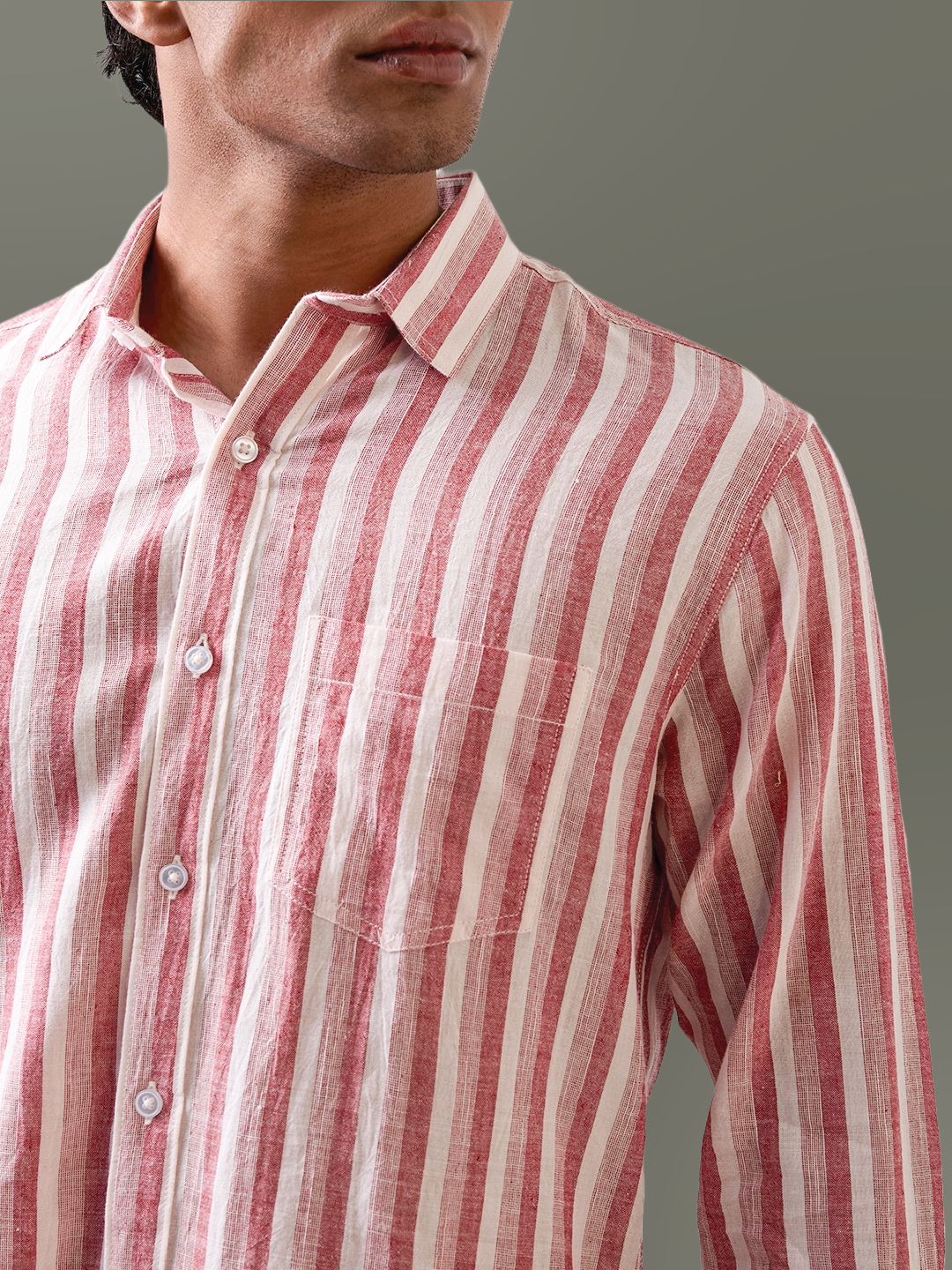 Brick Red Solid Lightweight Handloom Shirt
