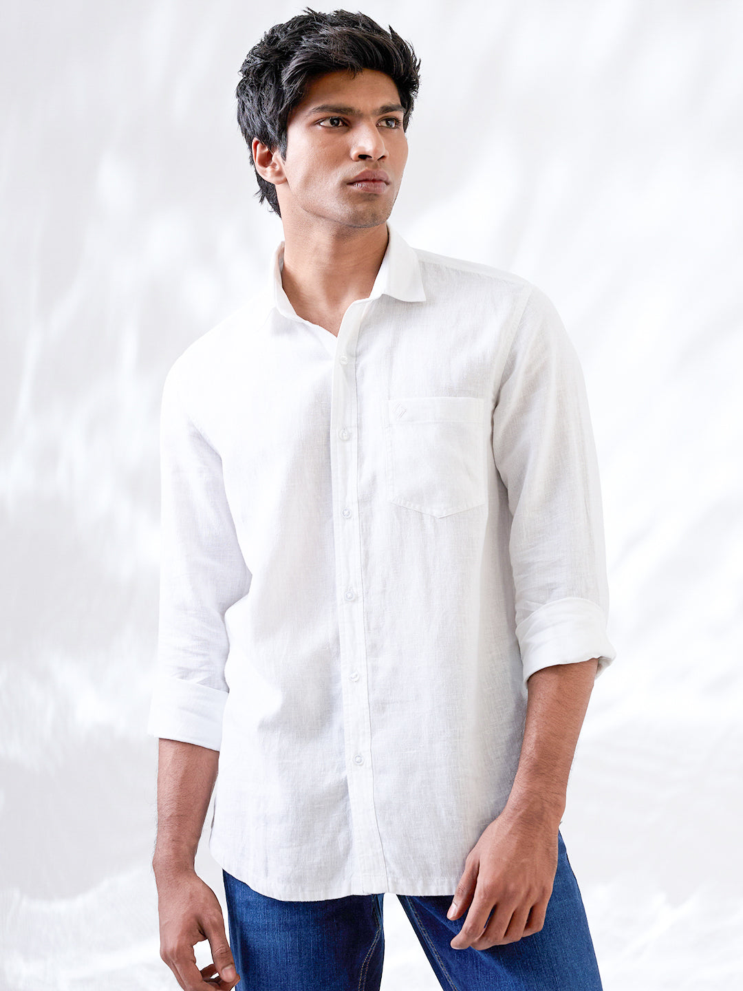 white shirt made from Indian linen, crafted in small batches