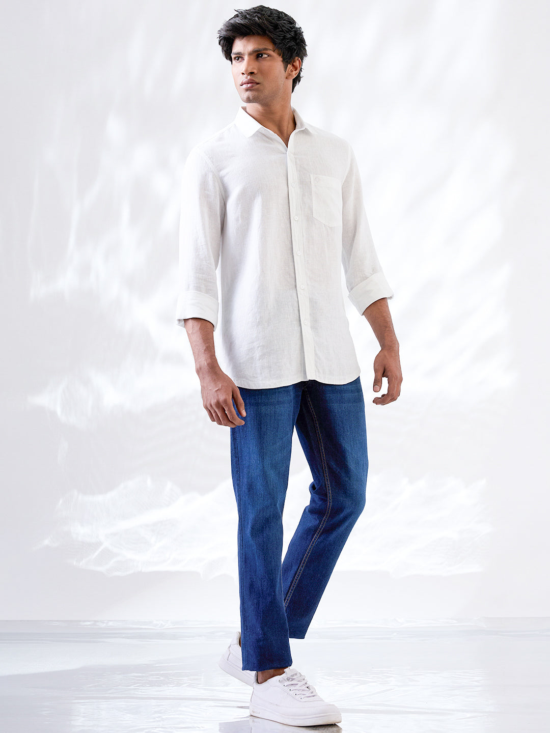 white shirt made from Indian linen, crafted in small batches