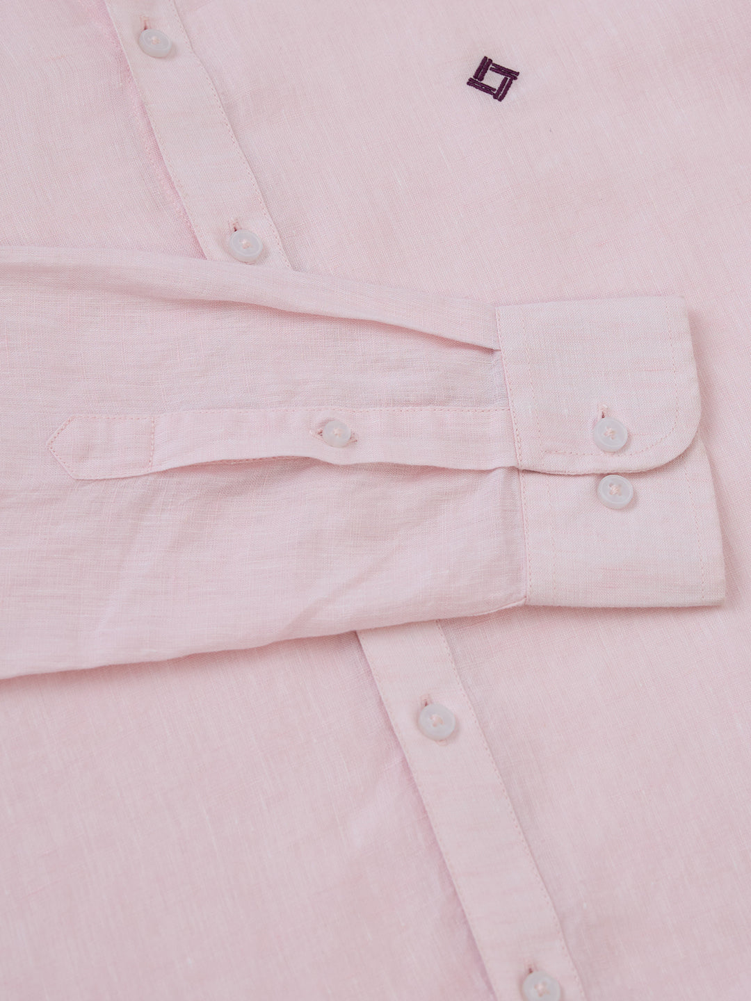 Pastel pink  Indian linen shirt with mandarin collar
