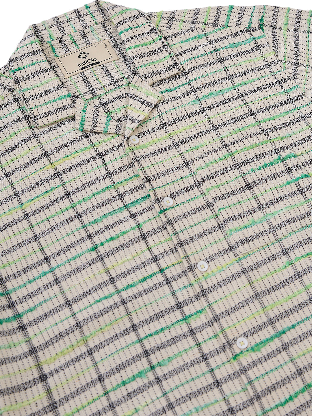 Ecru Solid Handloom Cotton Shirt