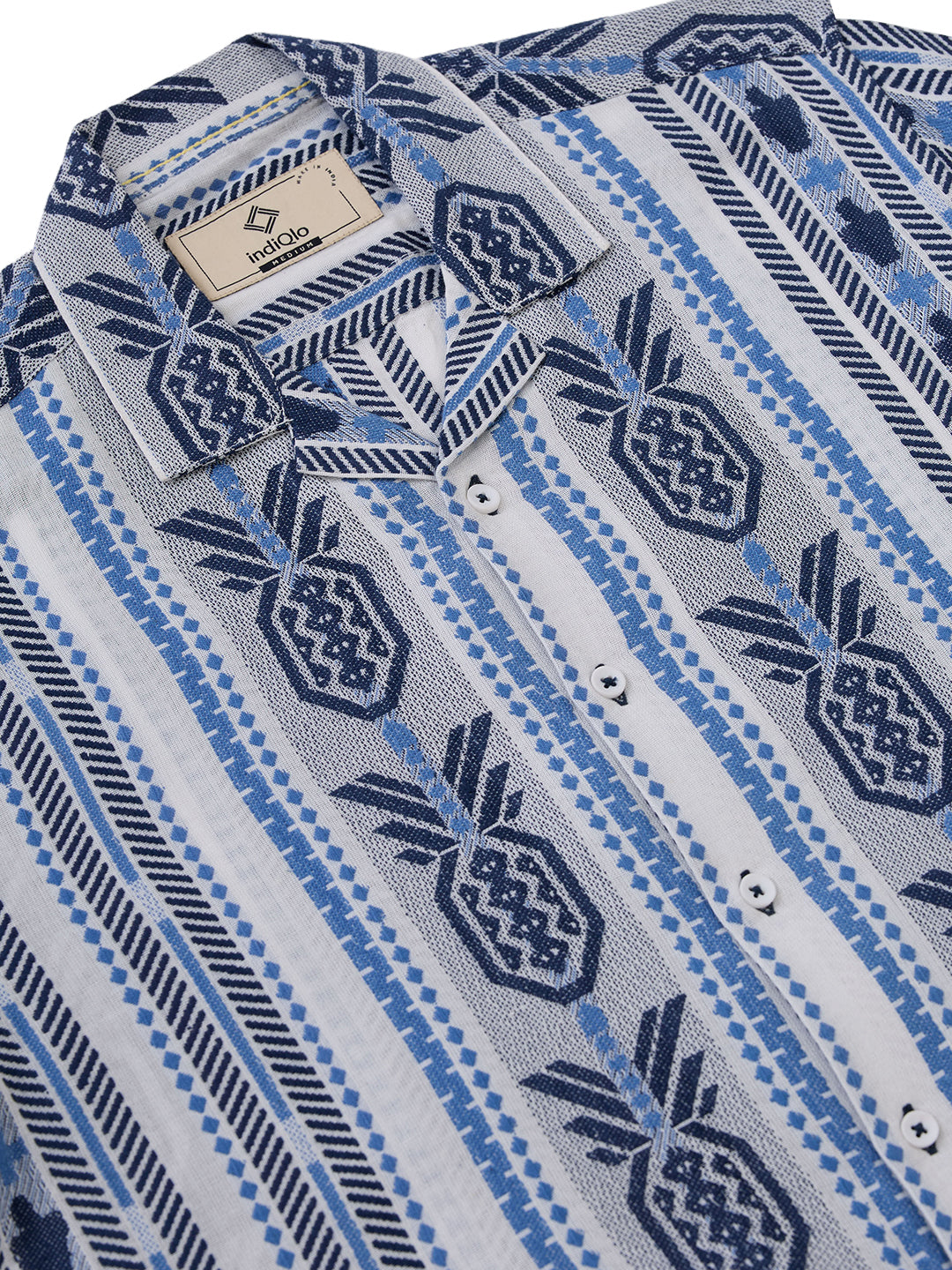 Blue Solid Handloom Cotton Shirt