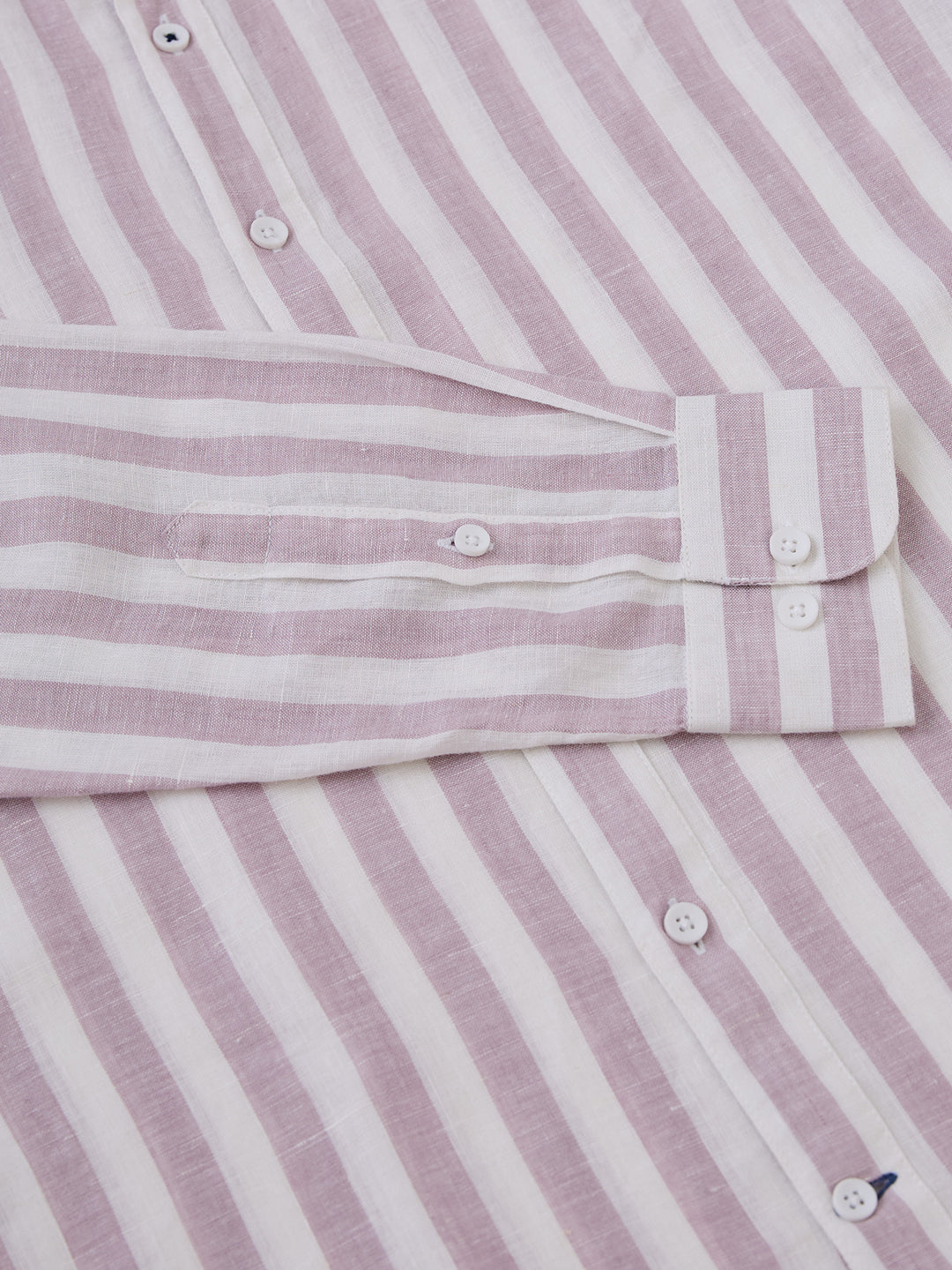 Lilac Striped Pure Linen Shirt