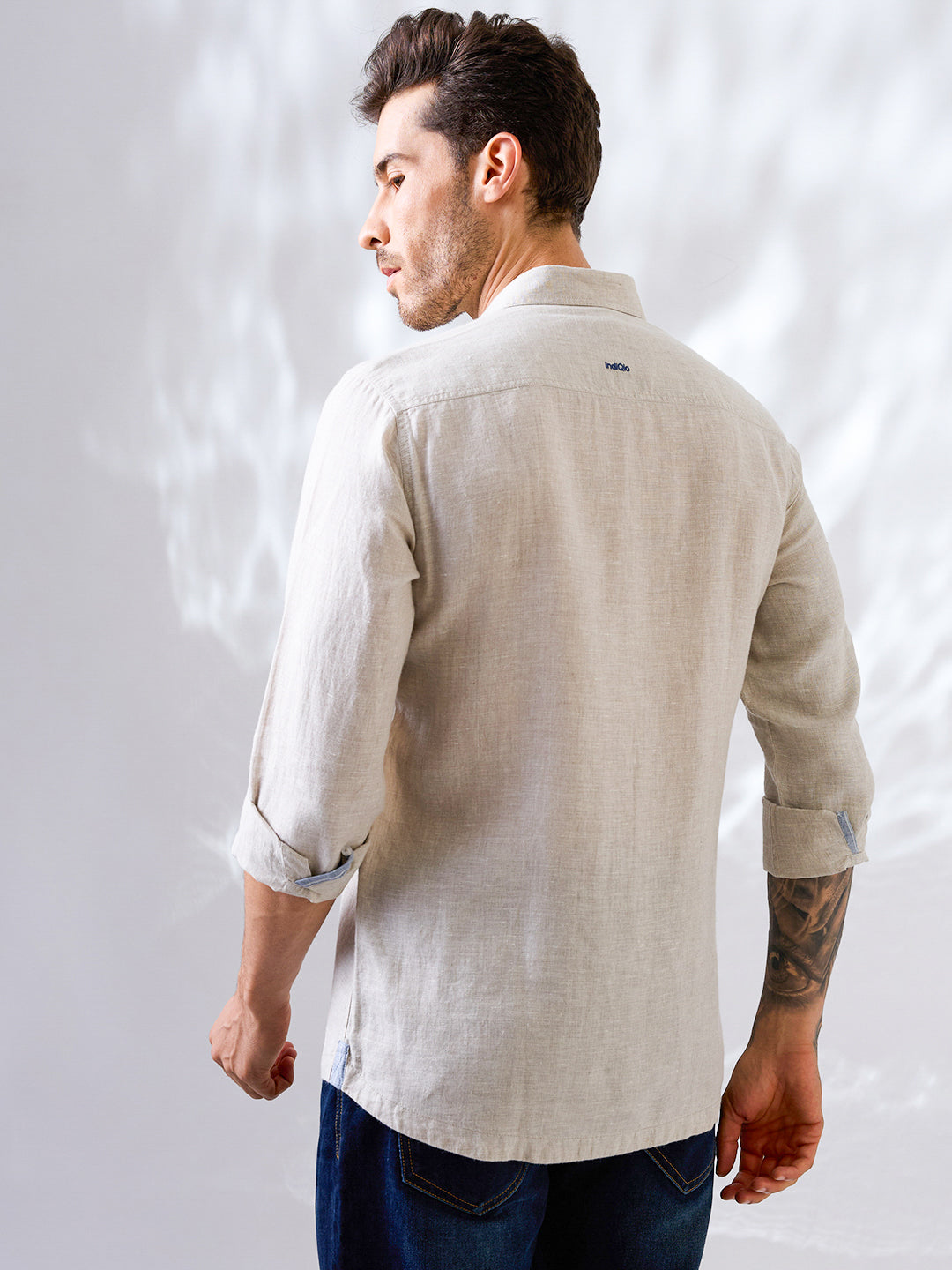 Beige Pure Linen Shirt