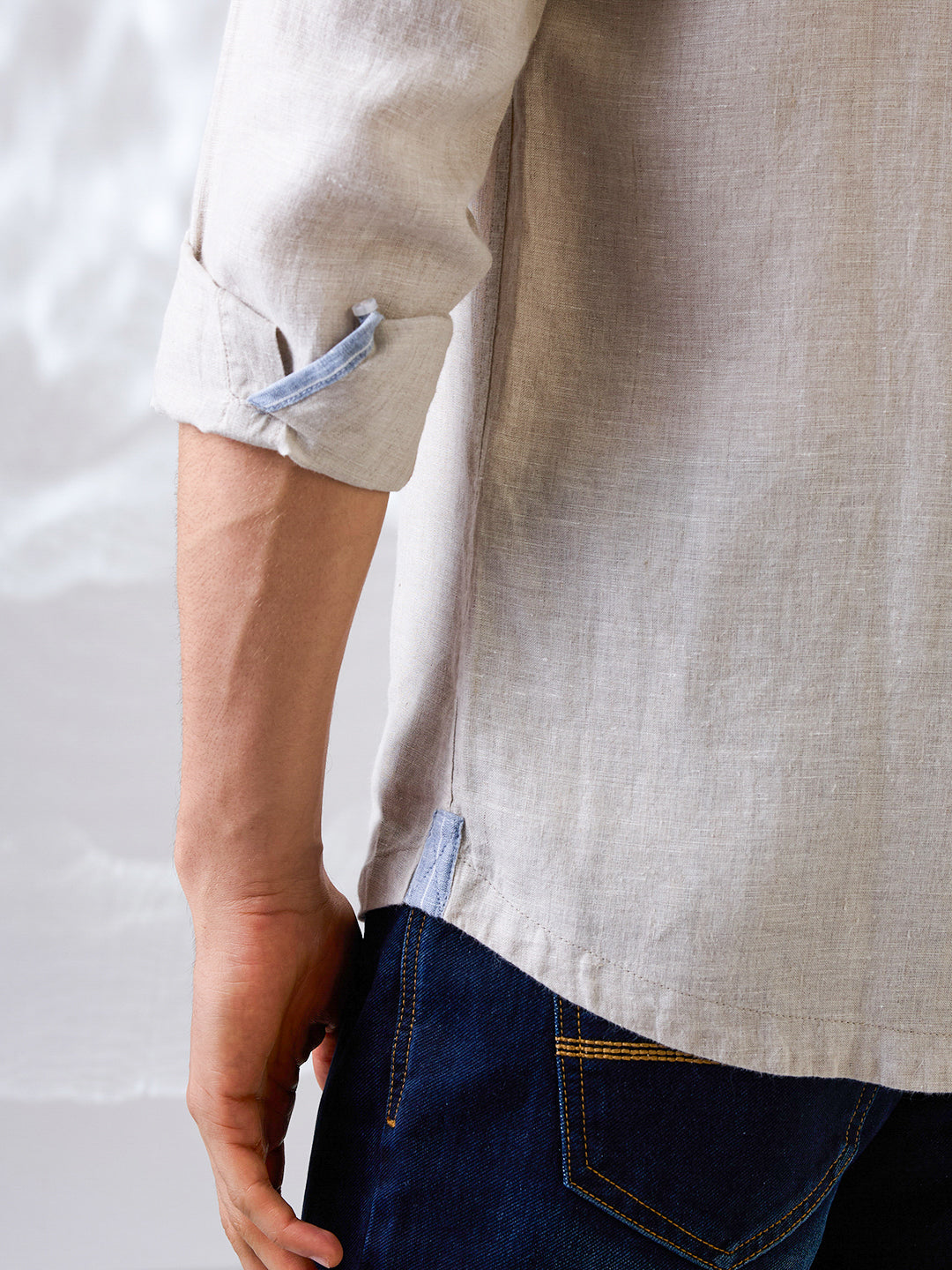 Beige Pure Linen Shirt