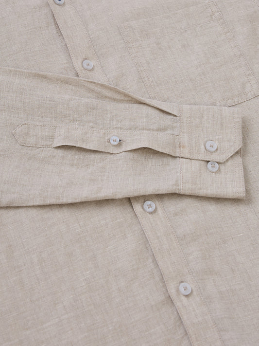 Beige Pure Linen Shirt