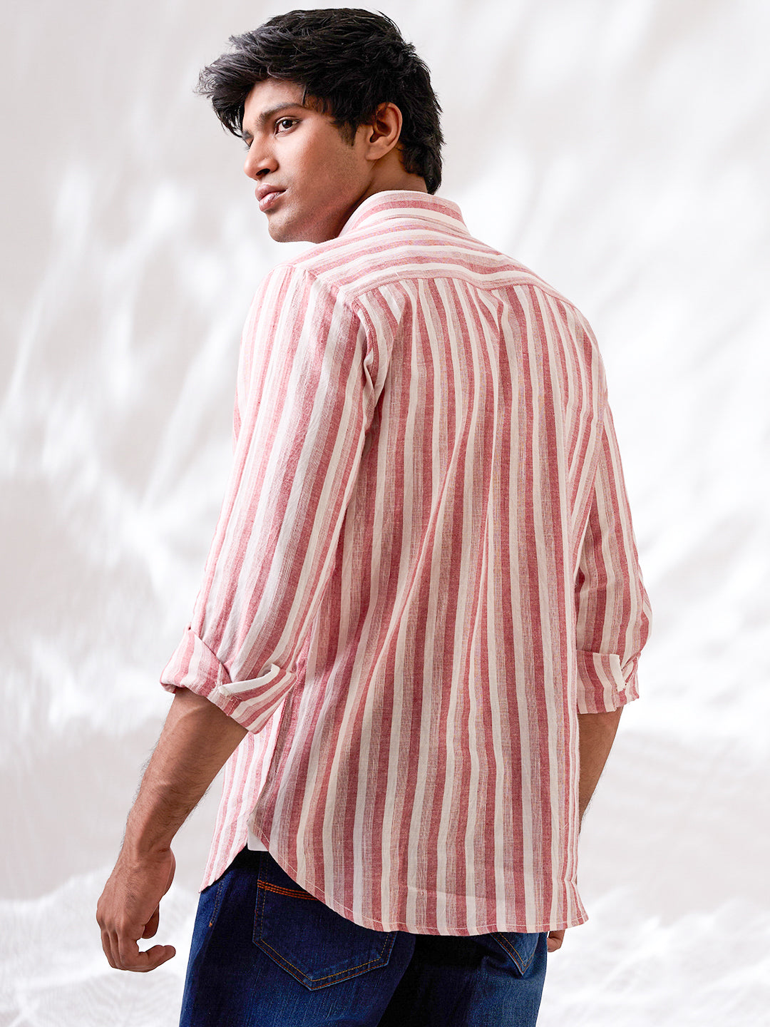 Brick Red Solid Lightweight Handloom Shirt